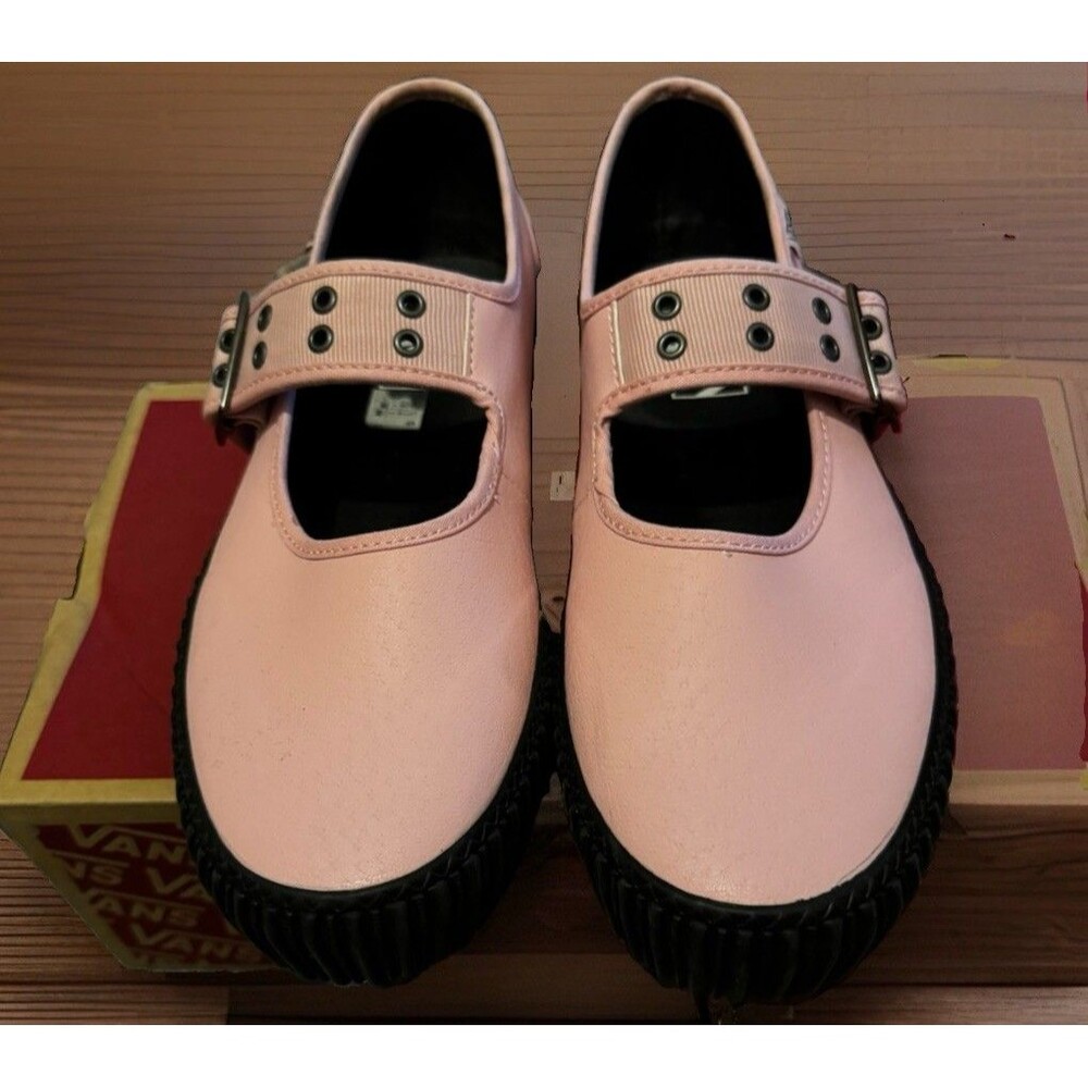 Vans Mary Jane Creeper Leather Coral Blush Pink Shoes NIB Men 9.5 Women 11